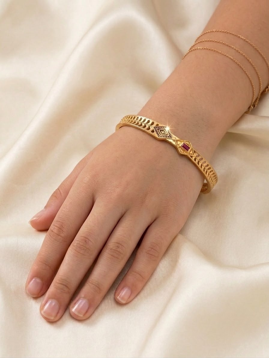 Royal Ruby Gold Bangles
