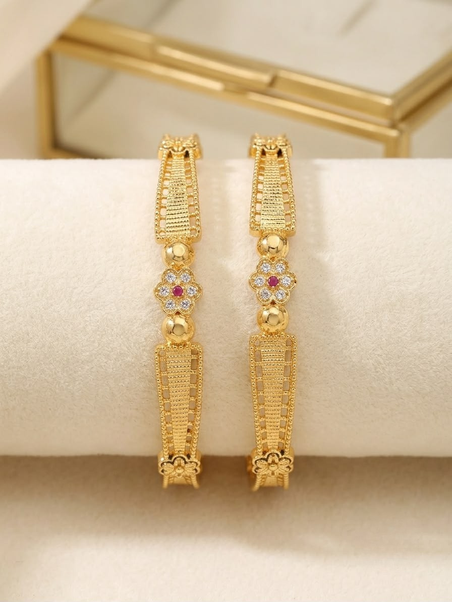 Traditional Indian Intricate Lattice Kada Bangles