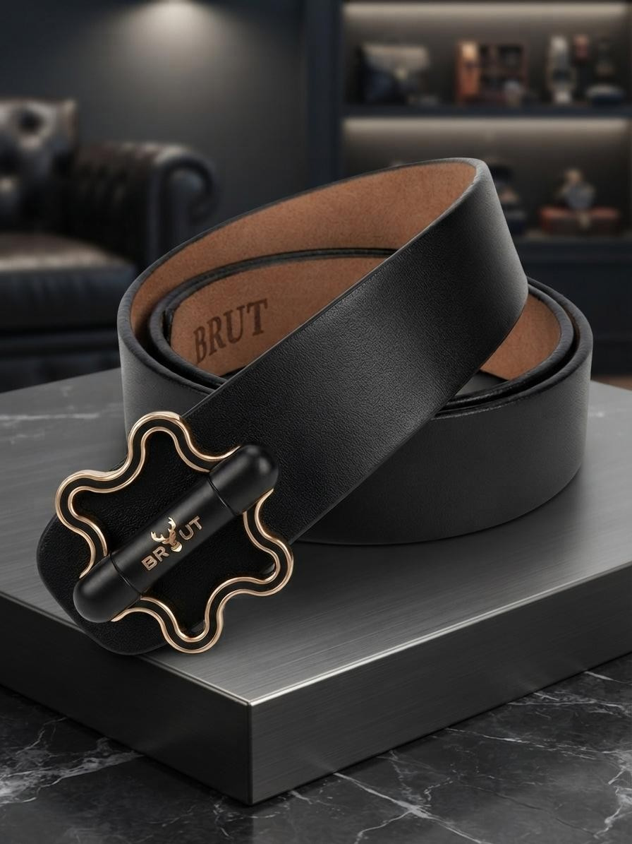 BRUTB Imperial Round Buckle Leather Belt for Men