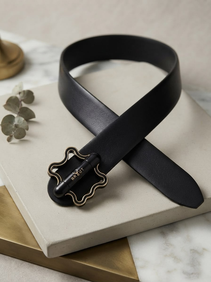 BRUTB Imperial Round Buckle Leather Belt for Men