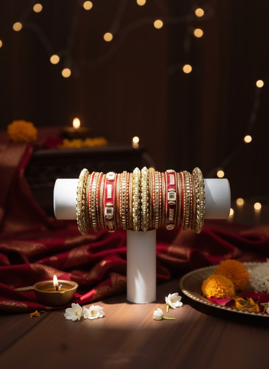 KUMKUM Royal Mirror Kundan Punjabi Bridal Chuda Set