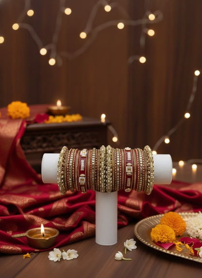 KUMKUM Royal Mirror Kundan Punjabi Bridal Chuda Set