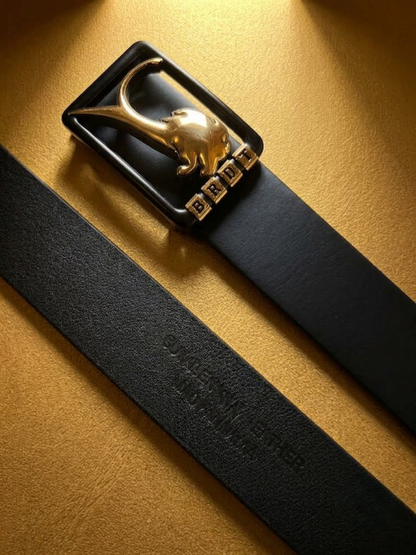 Auto-Lock Genuine Leather Belt - No Hole Design - front view