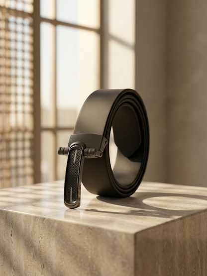 Classic Steel Buckle Genuine Leather Belt - Long Lasting Everyday Wear