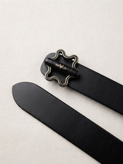 BRUTB Imperial Round Buckle Leather Belt for Men