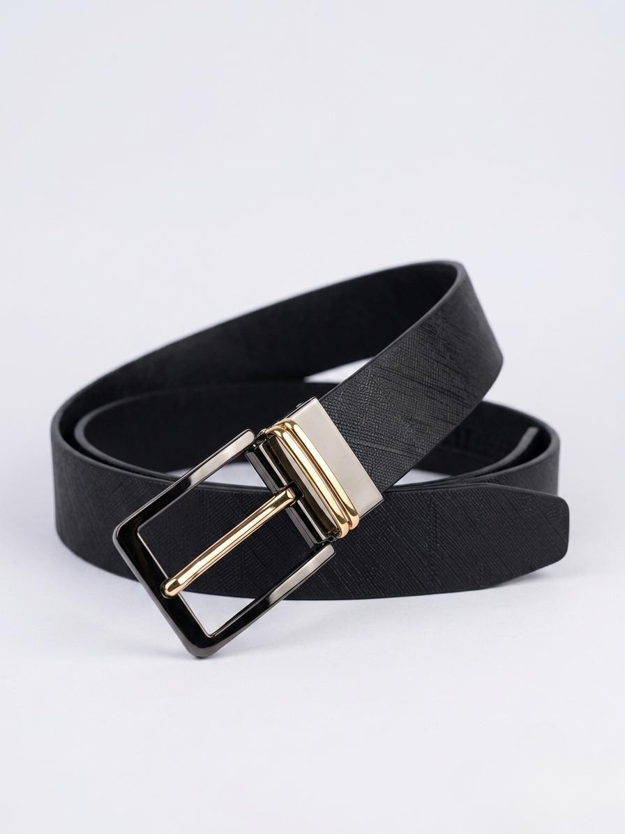 Premium Black Belt for Men | Grip Lock, Easy Fit & Double-Side Flip Buckle