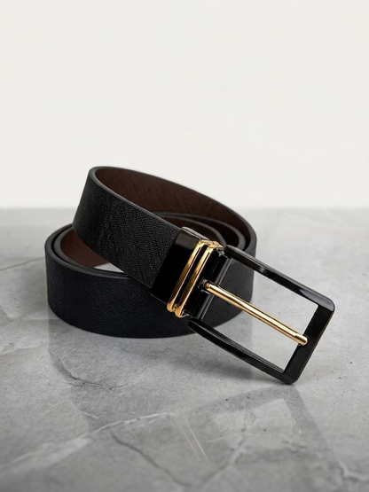 Premium Black Belt for Men | Grip Lock, Easy Fit & Double-Side Flip Buckle