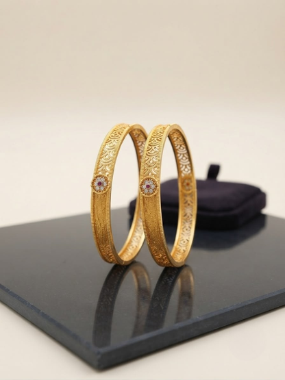Royal Elegance Gold Bangle Set