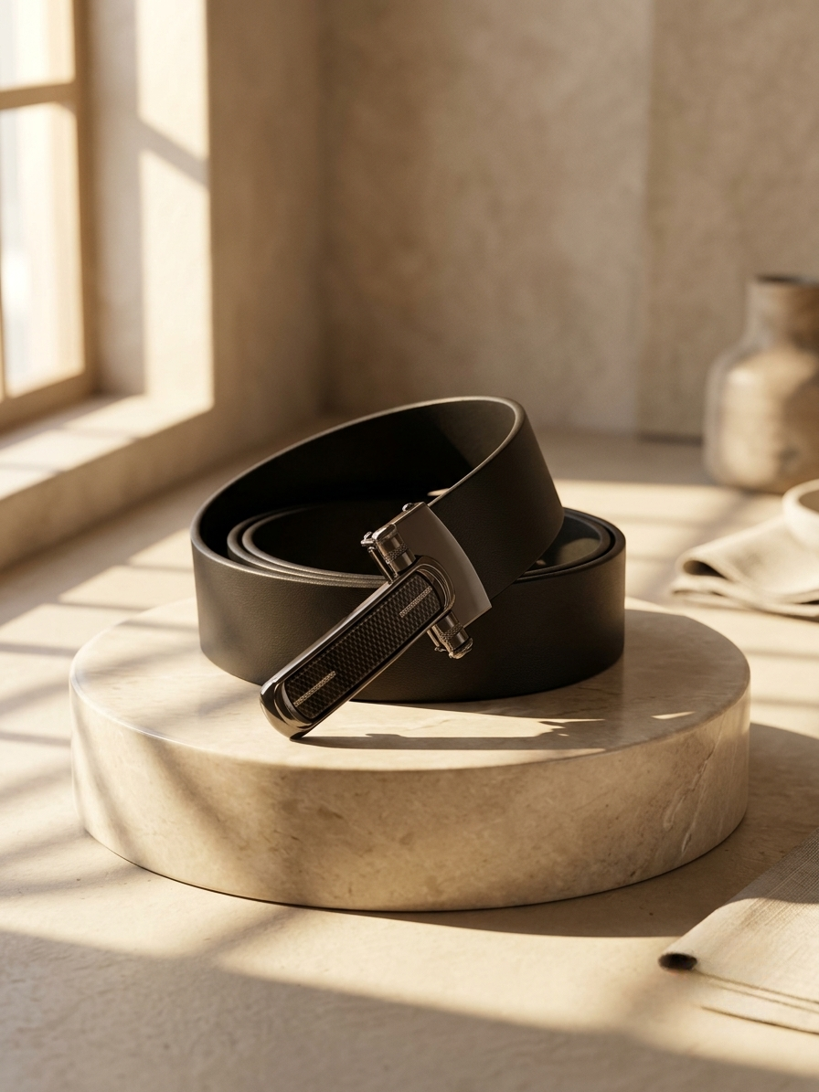 Classic Steel Buckle Genuine Leather Belt - Long Lasting Everyday Wear