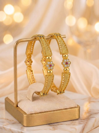 Traditional Indian Intricate Lattice Kada Bangles