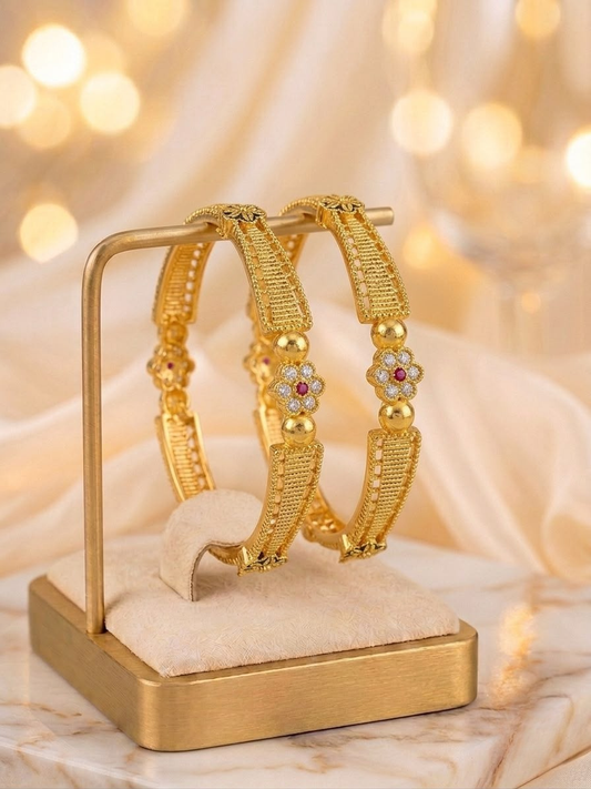 Traditional Indian Intricate Lattice Kada Bangles