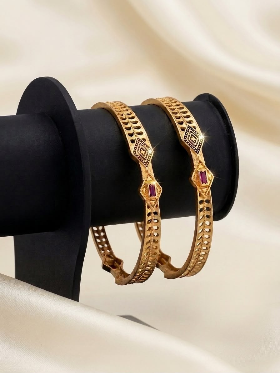 Royal Ruby Gold Bangles