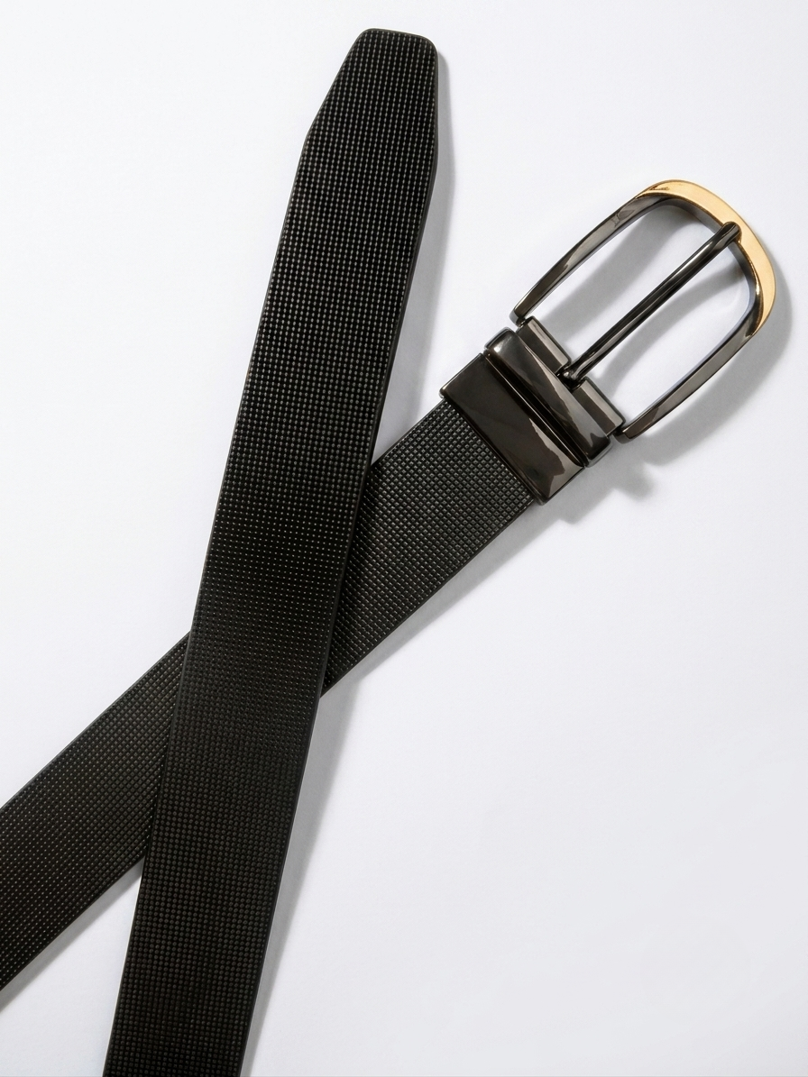 Premium Black  Belt for Men |, Easy Fit & Double-Side Flip Buckle