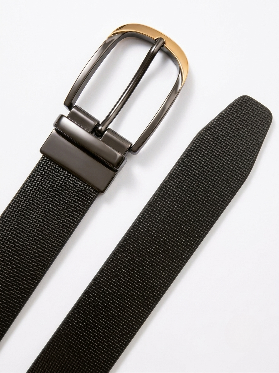 Premium Black  Belt for Men |, Easy Fit & Double-Side Flip Buckle