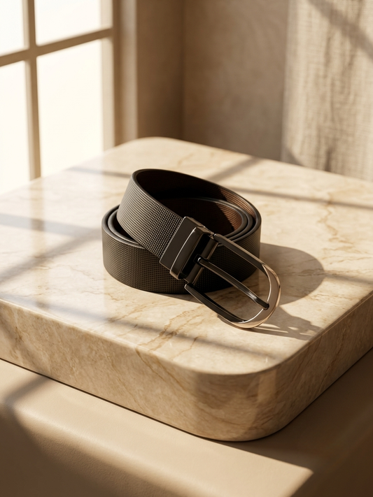 Premium Black  Belt for Men |, Easy Fit & Double-Side Flip Buckle
