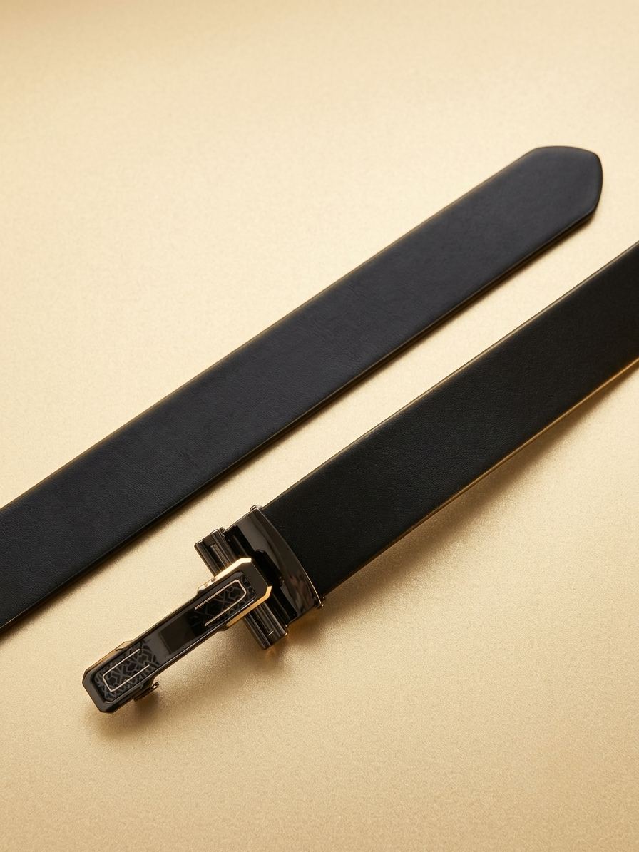 Premium Steel Buckle Genuine Leather Belt - Durable Formal &amp; Casual Wear