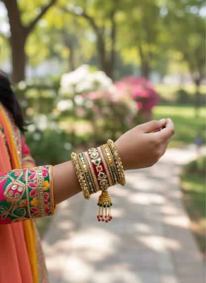 KumKum Regal Heritage Punjabi Bridal Chuda Set with Jhumki Latkan