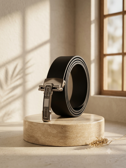 Premium Steel Buckle Genuine Leather Belt - Durable Formal &amp; Casual Wear