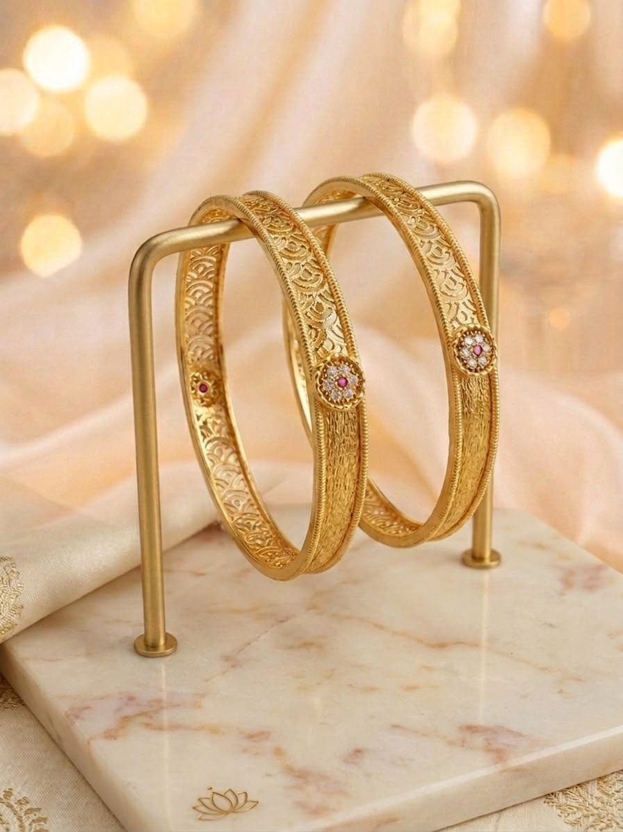 Royal Elegance Gold Bangle Set
