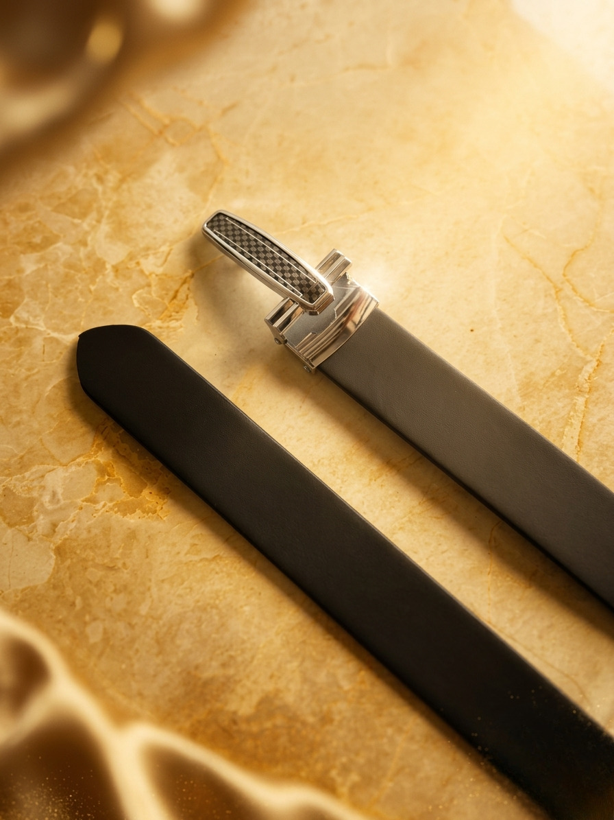 Signature Steel Buckle Genuine Leather Belt - Durable Everyday Essential