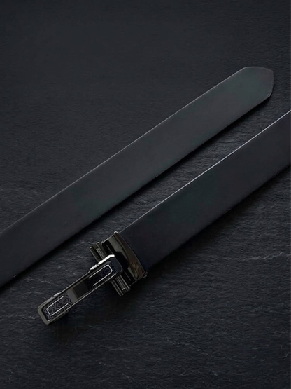 Premium Steel Buckle Genuine Leather Belt - Durable Formal &amp; Casual Wear