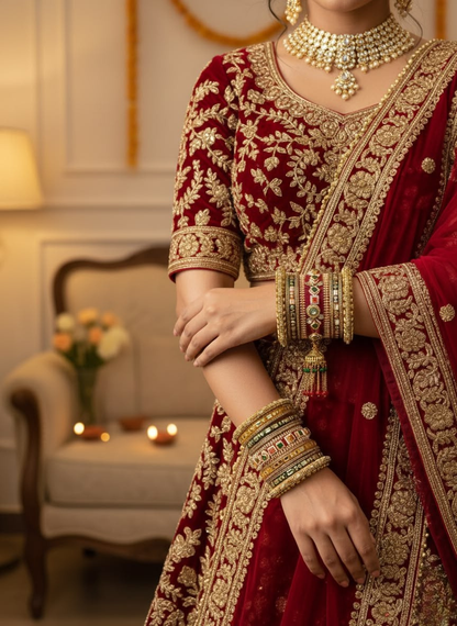 KumKum Regal Heritage Punjabi Bridal Chuda Set with Jhumki Latkan