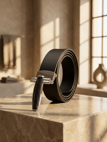 Heritage Steel Buckle Genuine Leather Belt - Long Lasting Daily Belt