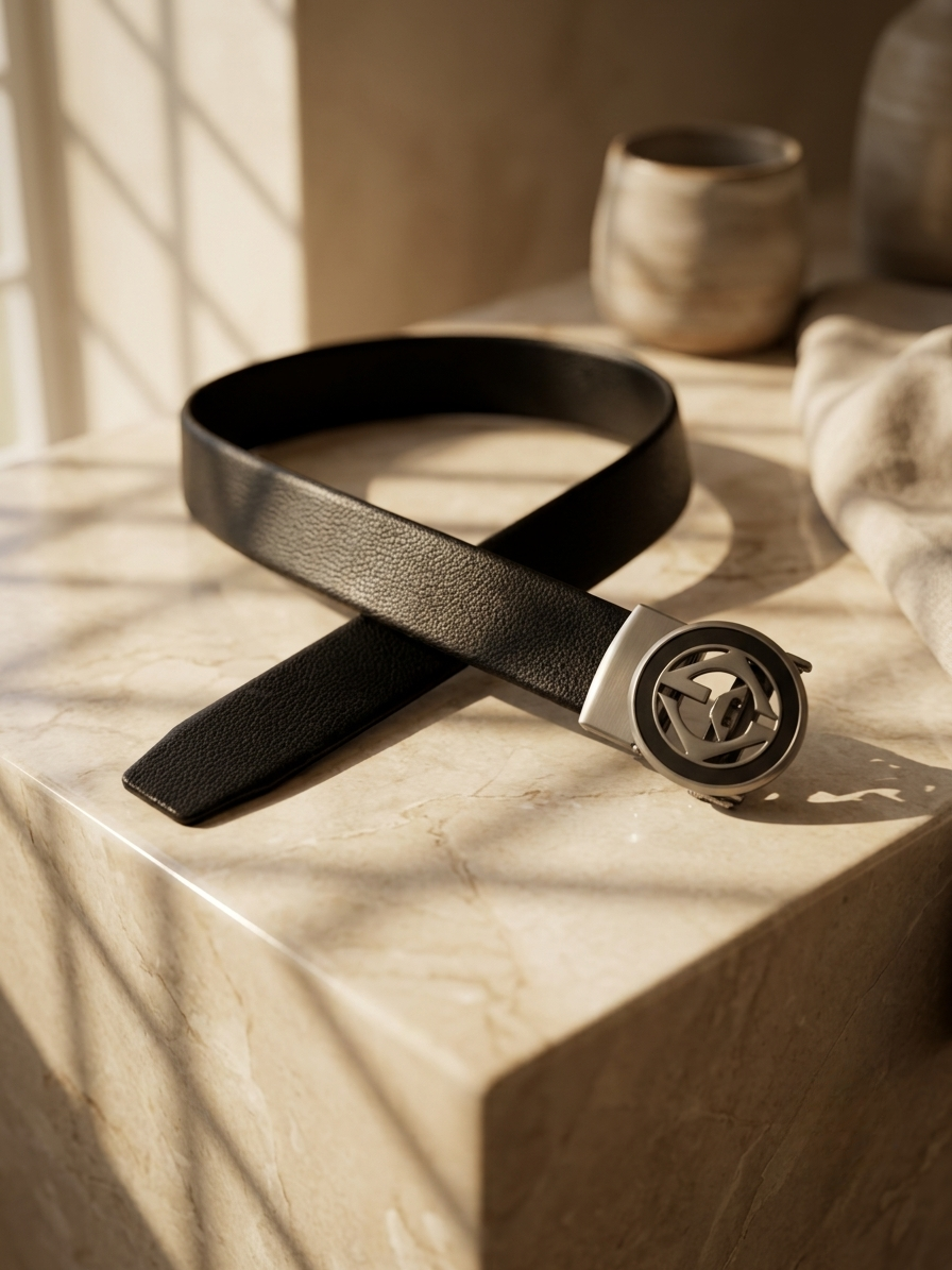 Premium Black No-Hole Automatic Belt for Men | Grip Lock Adjustable Belt with Easy Fit & Stylish Buckle