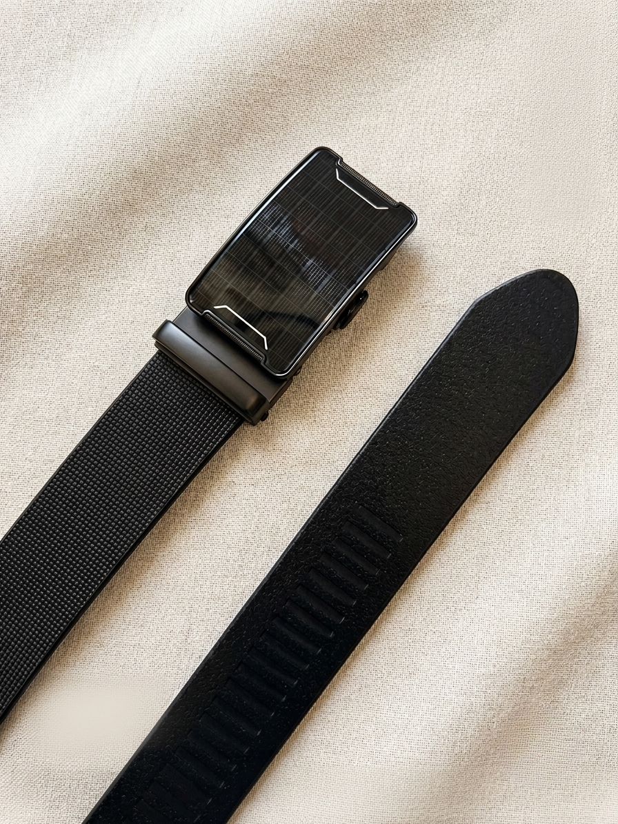 Classic Auto-Lock Genuine Leather Belt - No Hole Ratchet Buckle