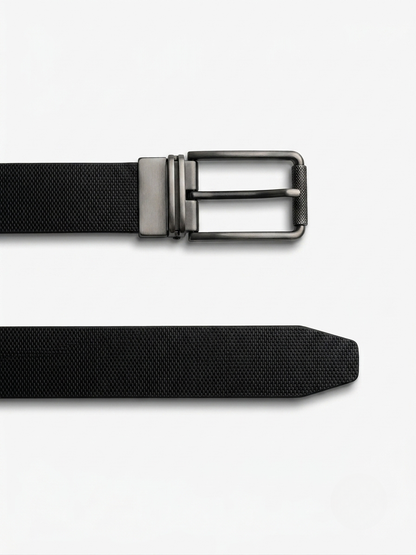 Premium Black Double-Side Belt for Men |  Easy Fit Flip Buckle