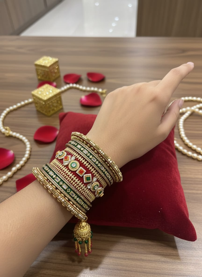 KumKum Regal Heritage Punjabi Bridal Chuda Set with Jhumki Latkan