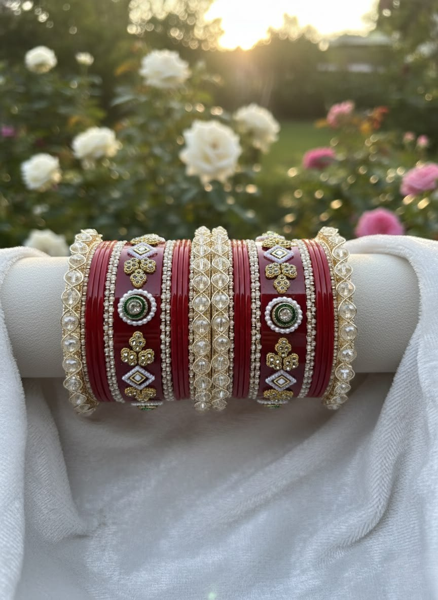 KumKum Pearl Royale Punjabi Bridal Chuda Set