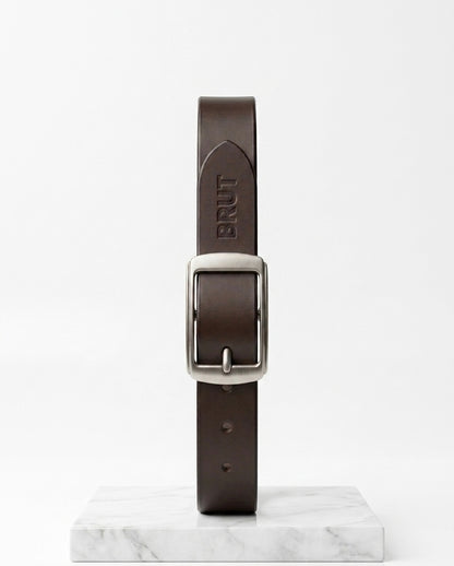 BRUT Premium Leather Belt for Men | Brown | Classic Metal Buckle