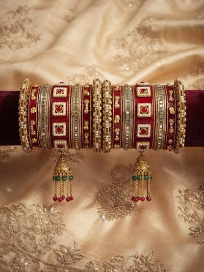 Royal Red Punjabi Bridal Chura Set