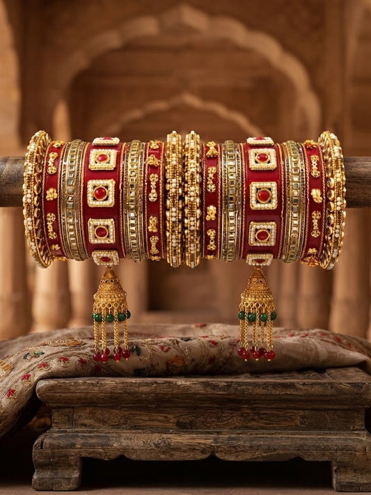 Royal Red Punjabi Bridal Chura Set