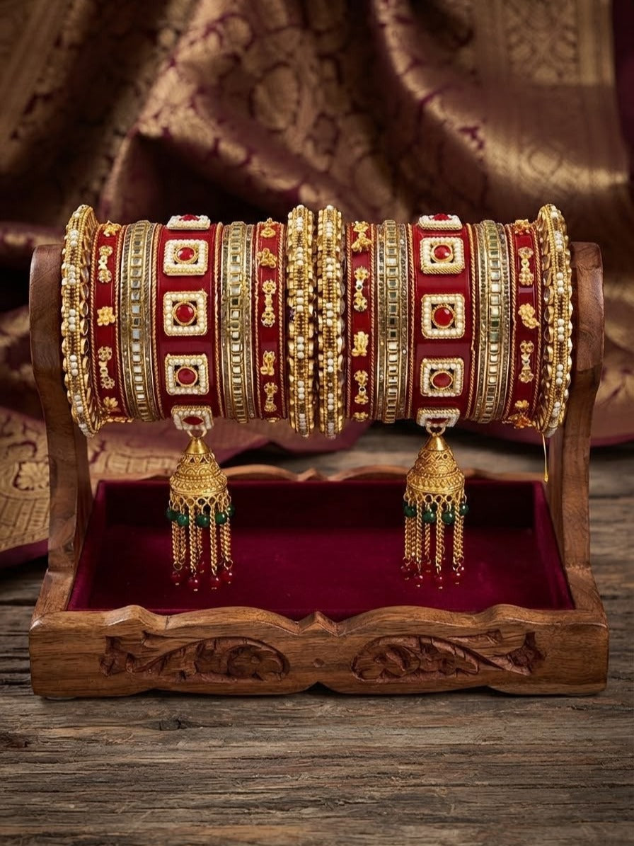 Royal Red Punjabi Bridal Chura Set