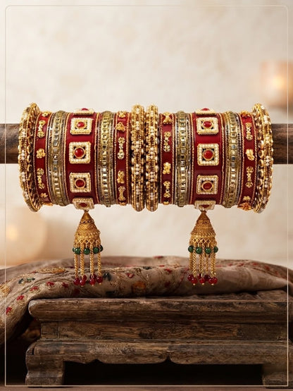 Royal Red Punjabi Bridal Chura Set