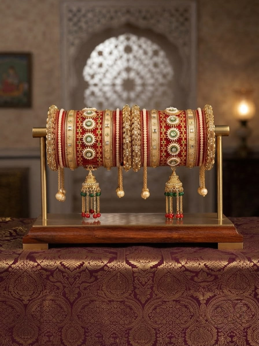 Royal Red Punjabi Bridal Chura Set