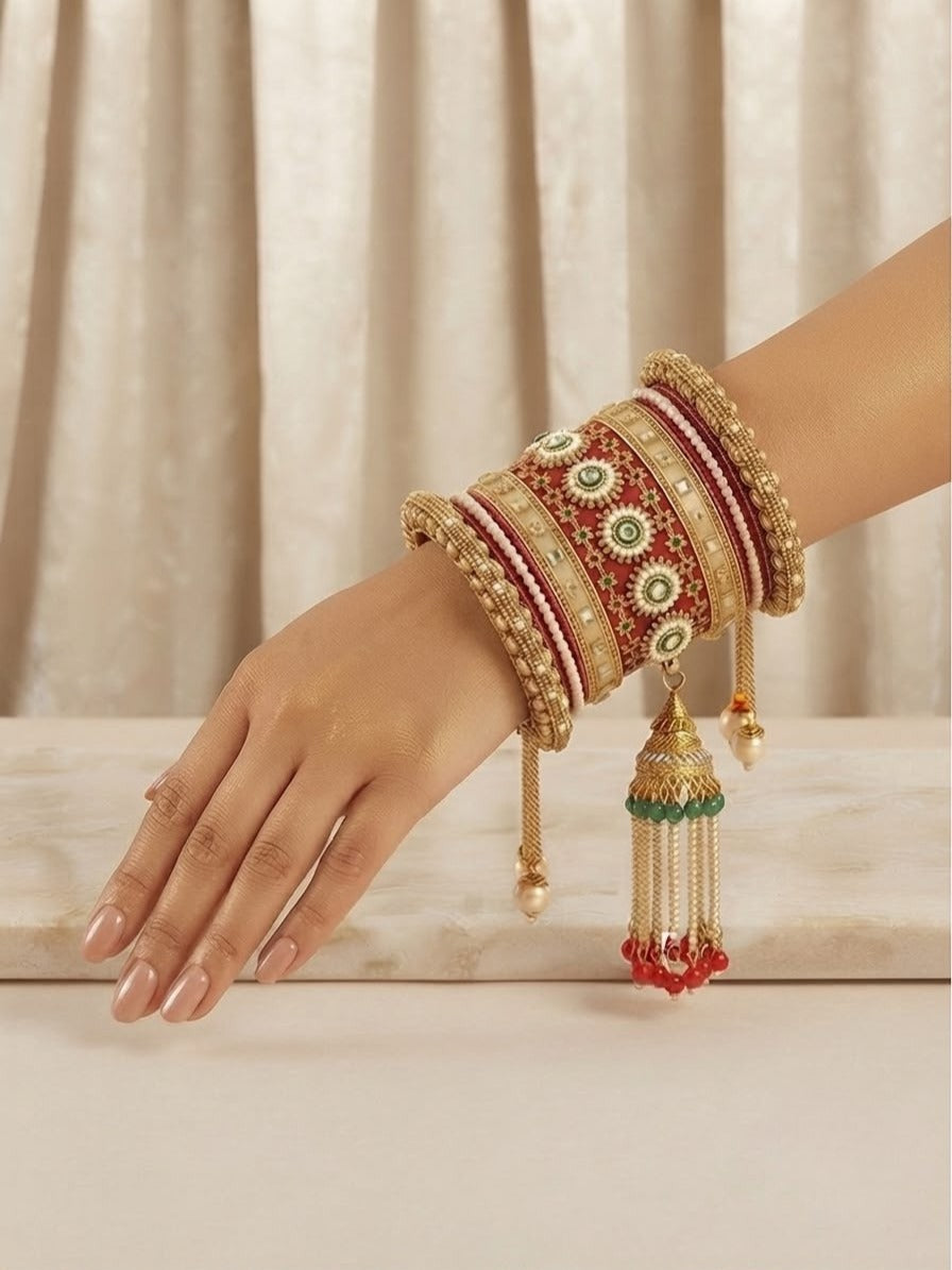 Royal Red Punjabi Bridal Chura Set