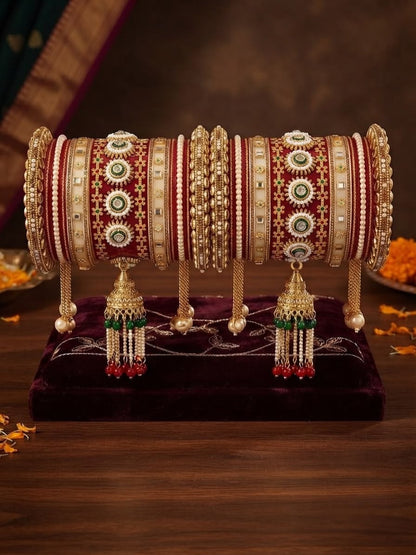 Royal Red Punjabi Bridal Chura Set